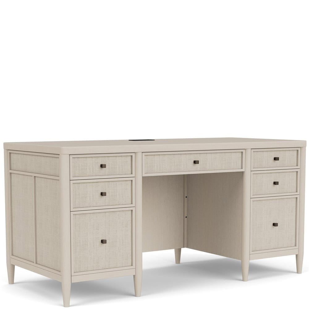 Riverside Furniture - Maren - Executive Desk - White Sand - 18231 view 1