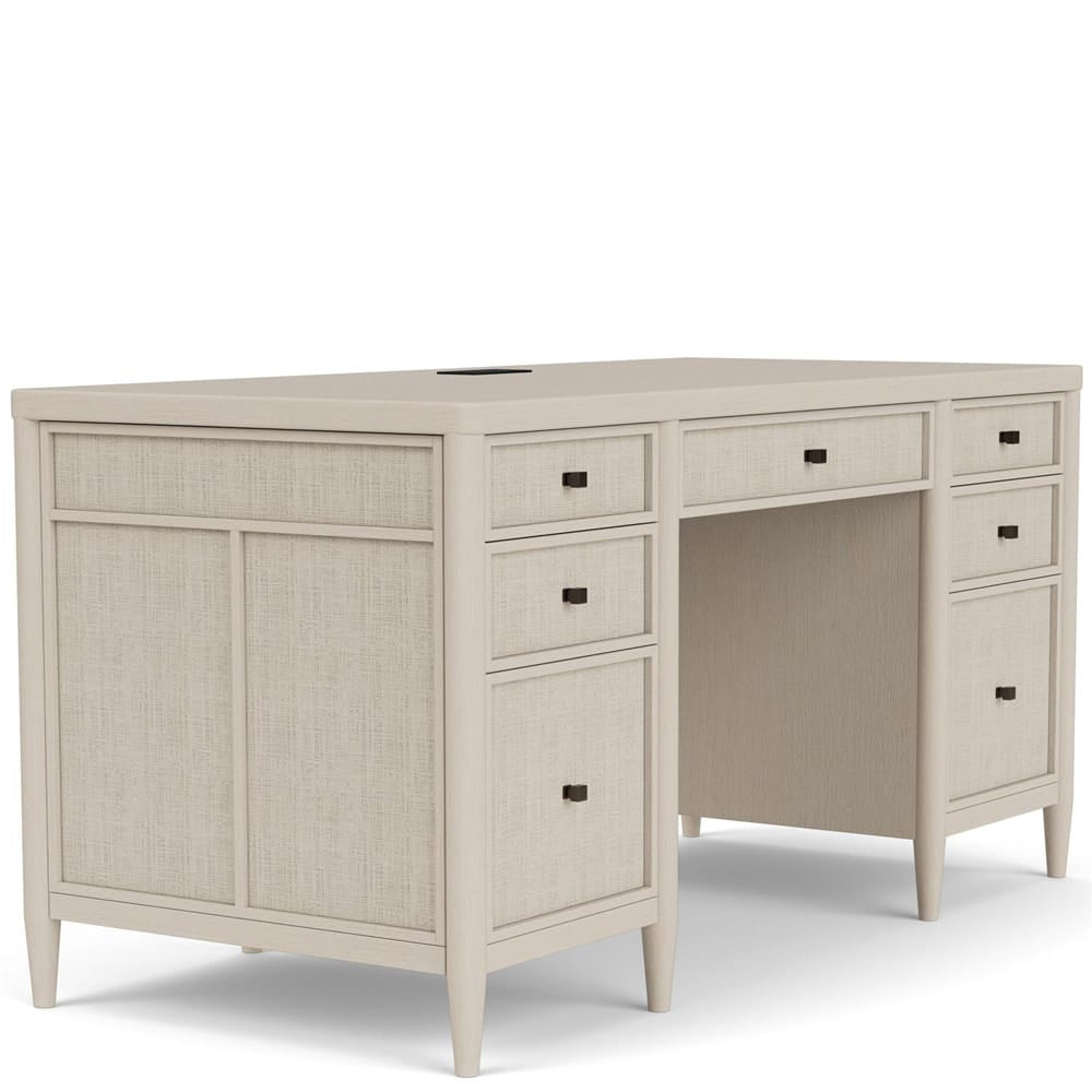 Riverside Furniture - Maren - Executive Desk - White Sand - 18231 view 2