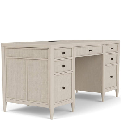 Riverside Furniture - Maren - Executive Desk - White Sand - 18231 view 2