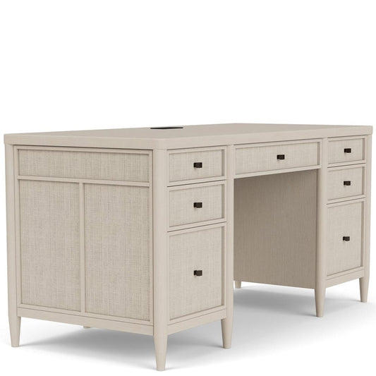 Riverside Furniture - Maren - Executive Desk - White Sand - 18231 view 2