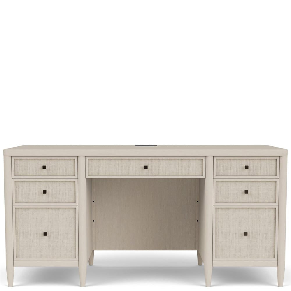 Riverside Furniture - Maren - Executive Desk - White Sand - 18231 view 3