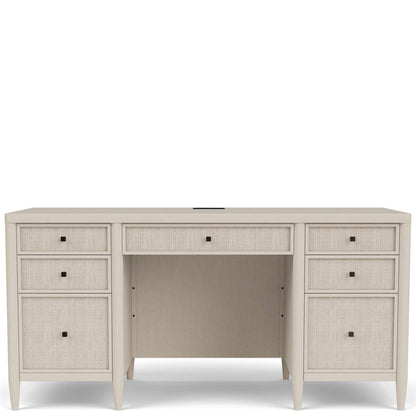 Riverside Furniture - Maren - Executive Desk - White Sand - 18231 view 3