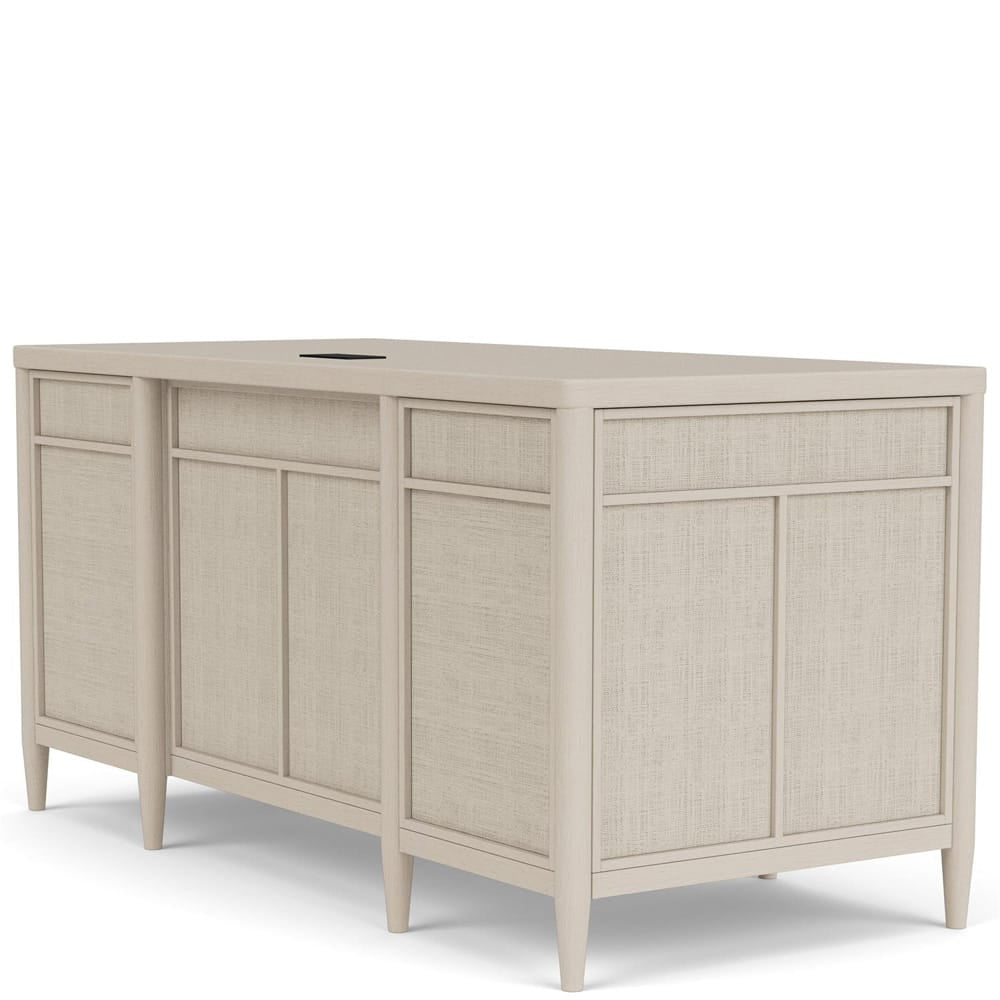 Riverside Furniture - Maren - Executive Desk - White Sand - 18231 view 4