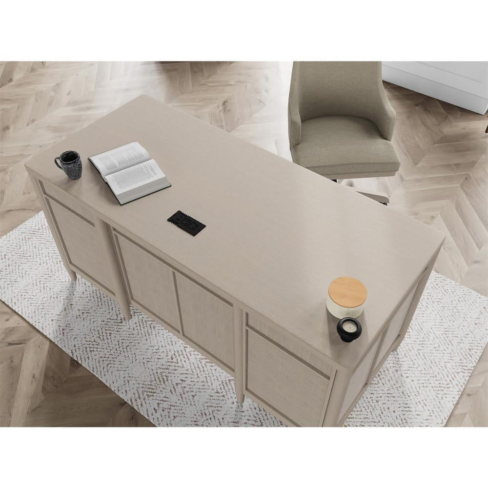 Riverside Furniture - Maren - Executive Desk - White Sand - 18231 view 8