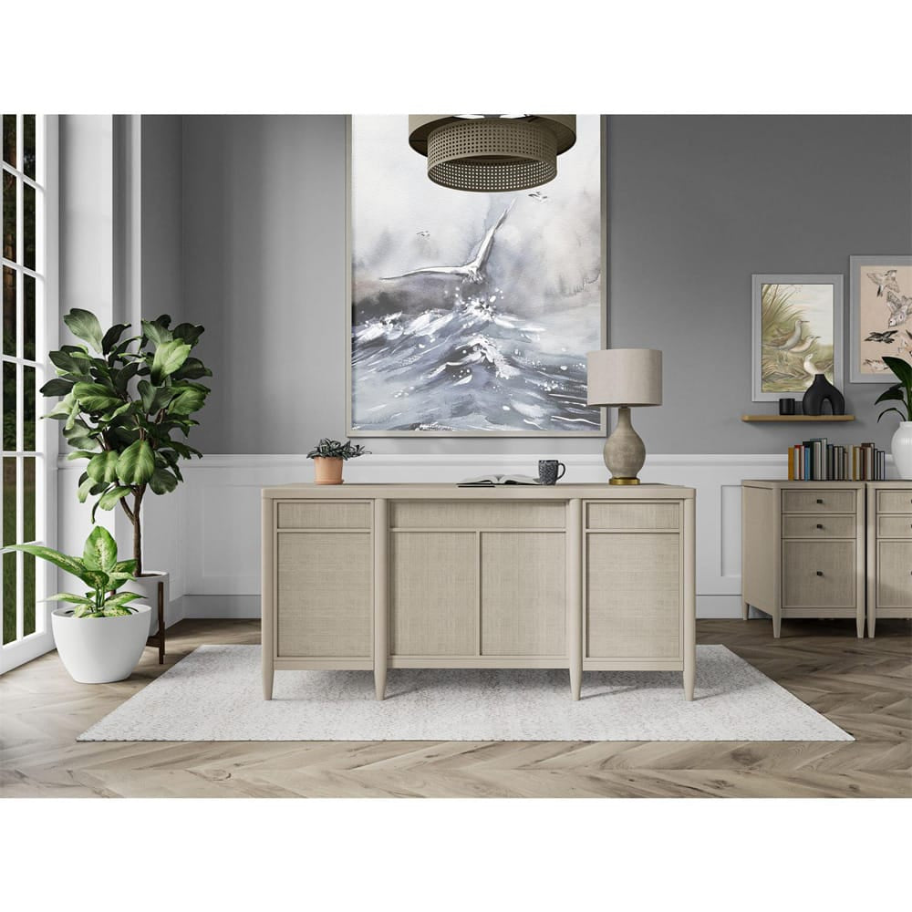 Riverside Furniture - Maren - Executive Desk - White Sand - 18231 view 10