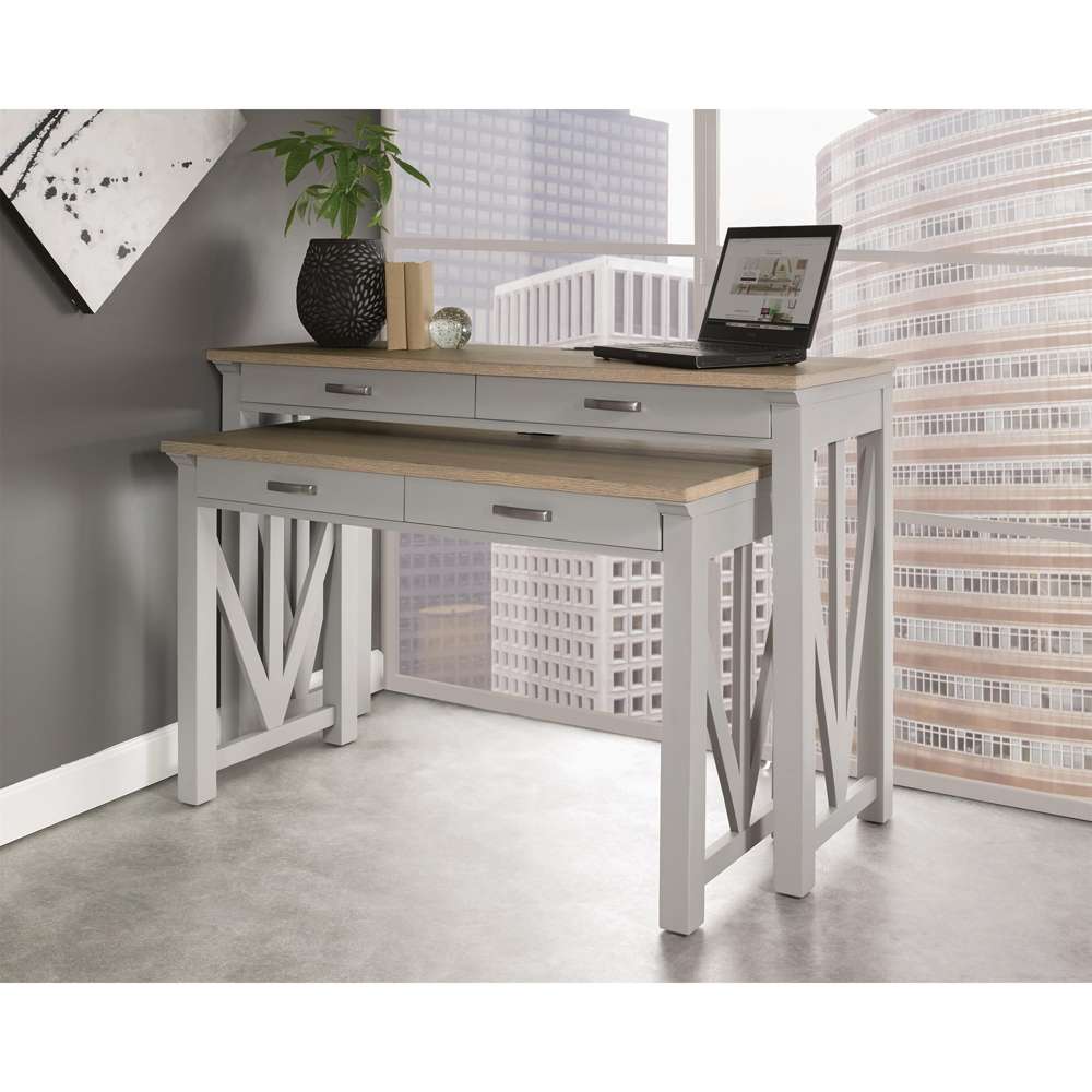 Riverside Furniture - Osborne Nesting Desk in Timeless Oak/gray Skies - 1213312133_riverside veiw 1