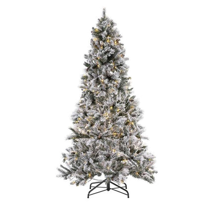 Safavieh - 7.5 Ft Pre-Lit Art. Xmas Tree - White - Green - FXP2016A veiw 1