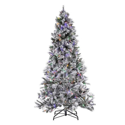 Safavieh - 7.5 Ft Pre-Lit Art. Xmas Tree - White - Green - FXP2016A veiw 2