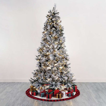 Safavieh - 7.5 Ft Pre-Lit Art. Xmas Tree - White - Green - FXP2016A veiw 4