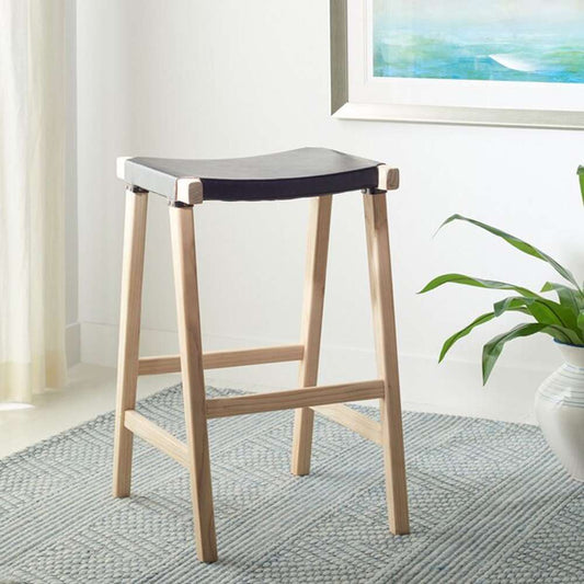 Safavieh - Aariz Rectangle Barstool - Black - Natural - BST1010A veiw 2