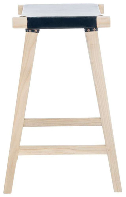 Safavieh - Aariz Rectangle Barstool - Black - Natural - BST1010A veiw 3