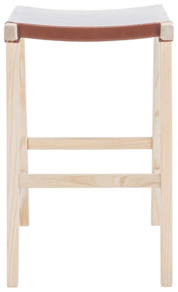 Safavieh - Aariz Rectangle Barstool - Cognac - Natural - BST1010B veiw 1