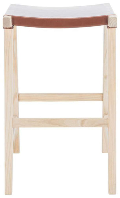 Safavieh - Aariz Rectangle Barstool - Cognac - Natural - BST1010B veiw 1