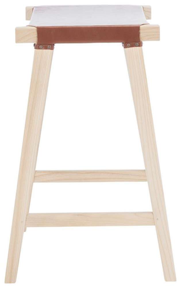 Safavieh - Aariz Rectangle Barstool - Cognac - Natural - BST1010B veiw 3