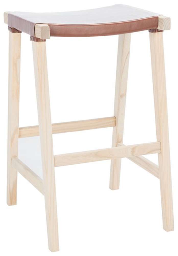 Safavieh - Aariz Rectangle Barstool - Cognac - Natural - BST1010B veiw 4