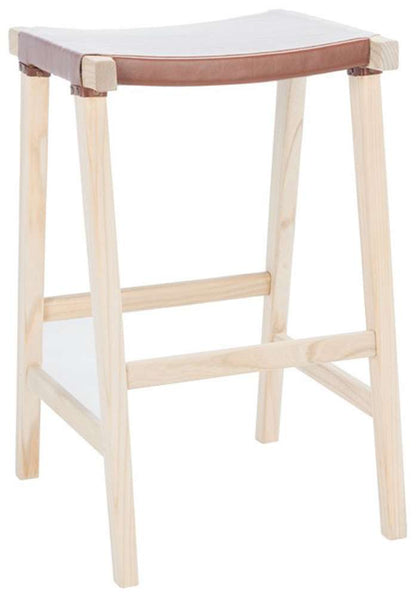 Safavieh - Aariz Rectangle Barstool - Cognac - Natural - BST1010B veiw 4