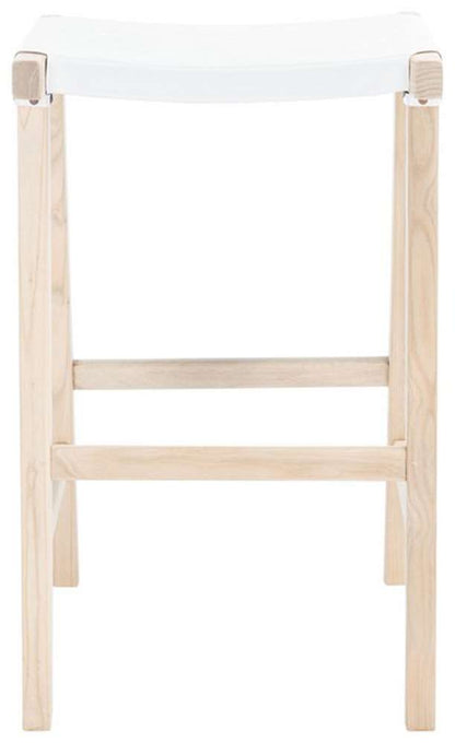 Safavieh - Aariz Rectangle Barstool - White - Natural - BST1010C veiw 1