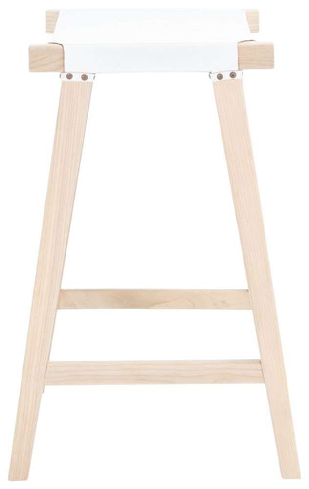 Safavieh - Aariz Rectangle Barstool - White - Natural - BST1010C veiw 3