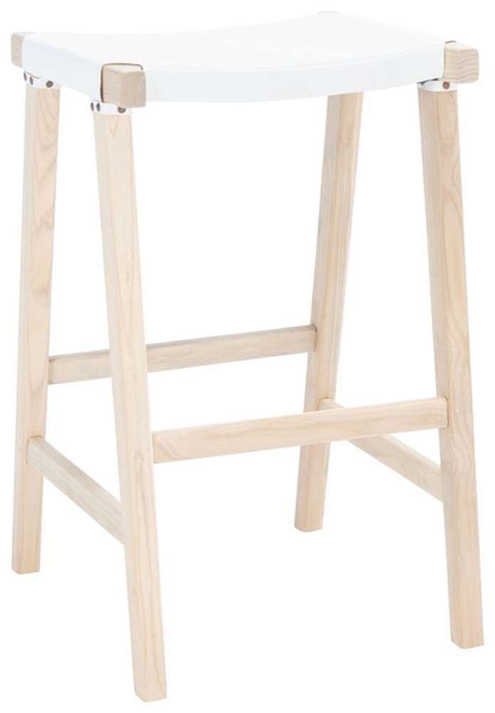 Safavieh - Aariz Rectangle Barstool - White - Natural - BST1010C veiw 4