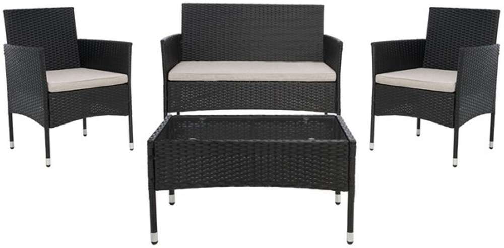 Safavieh - Abdul 4Pc Living Set - Black - Light Grey - PAT7504E veiw 1