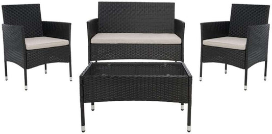 Safavieh - Abdul 4Pc Living Set - Black - Light Grey - PAT7504E veiw 1