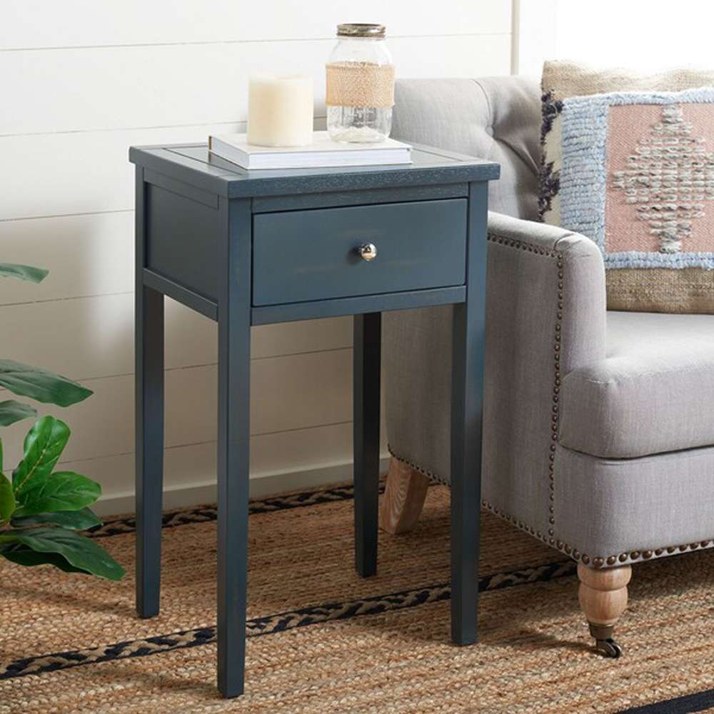 Safavieh - Abel Night Stand W/Storage Drw - Dark Teal - AMH6626B veiw 2