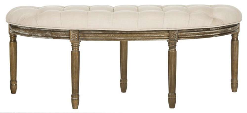 Safavieh - Abilene Semi Circle Bench - Beige - Rustic Oak - FOX6238A veiw 1