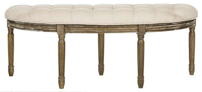 Safavieh - Abilene Semi Circle Bench - Beige - Rustic Oak - FOX6238A veiw 1