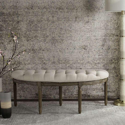 Safavieh - Abilene Semi Circle Bench - Beige - Rustic Oak - FOX6238A veiw 2