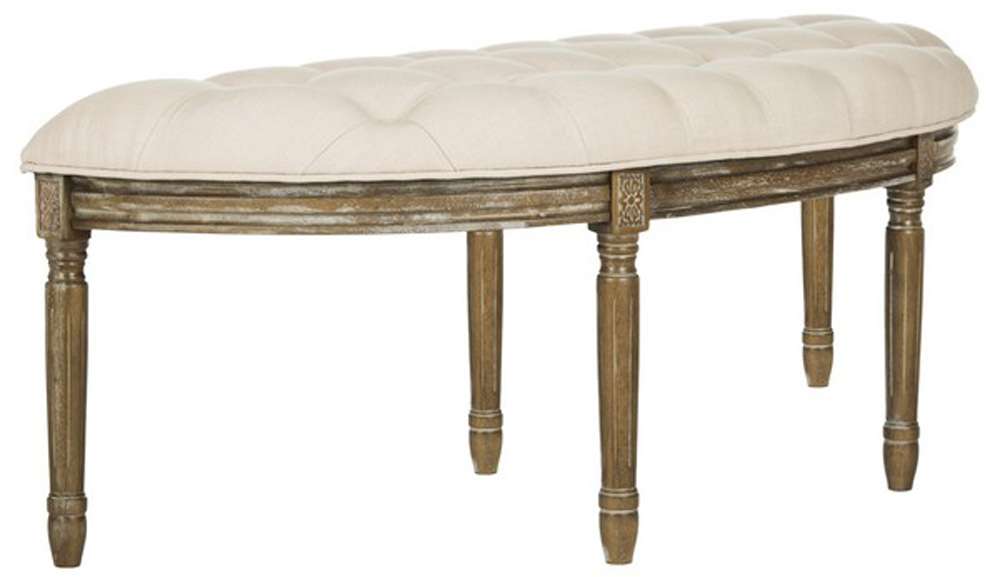 Safavieh - Abilene Semi Circle Bench - Beige - Rustic Oak - FOX6238A veiw 3