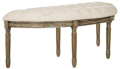 Safavieh - Abilene Semi Circle Bench - Beige - Rustic Oak - FOX6238A veiw 3