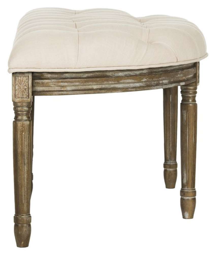 Safavieh - Abilene Semi Circle Bench - Beige - Rustic Oak - FOX6238A veiw 4