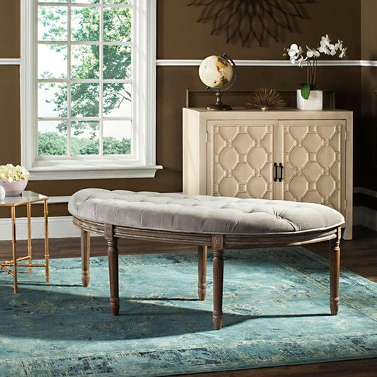Safavieh - Abilene Semi Circle Bench - Grey - Rustic Oak - FOX6238B veiw 2