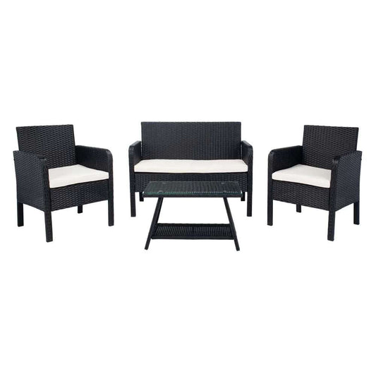 Safavieh - Aboka 4Pc Living Set - Black - Beige - PAT7505A veiw 1