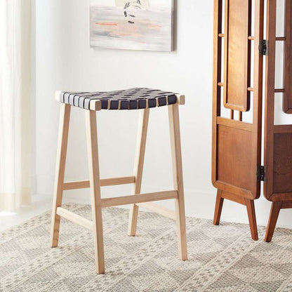 Safavieh - Abreu Rectangle Barstool - Black - Light Natural - BST1012B veiw 2