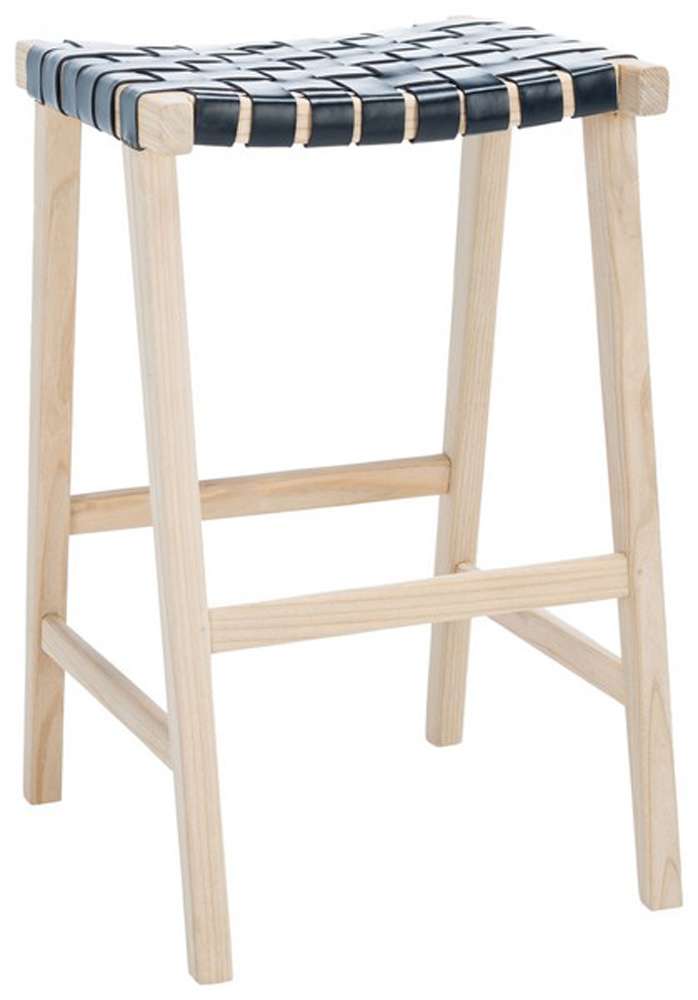 Safavieh - Abreu Rectangle Barstool - Black - Light Natural - BST1012B veiw 4