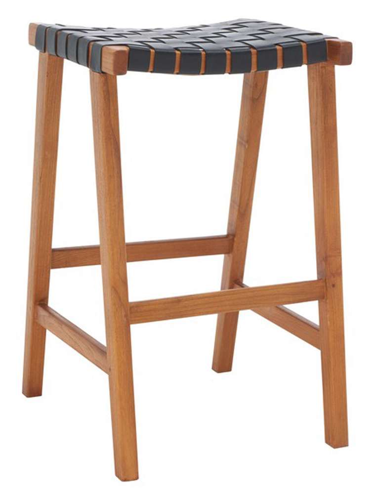 Safavieh - Abreu Rectangle Barstool - Black - Natural - BST1012E veiw 3