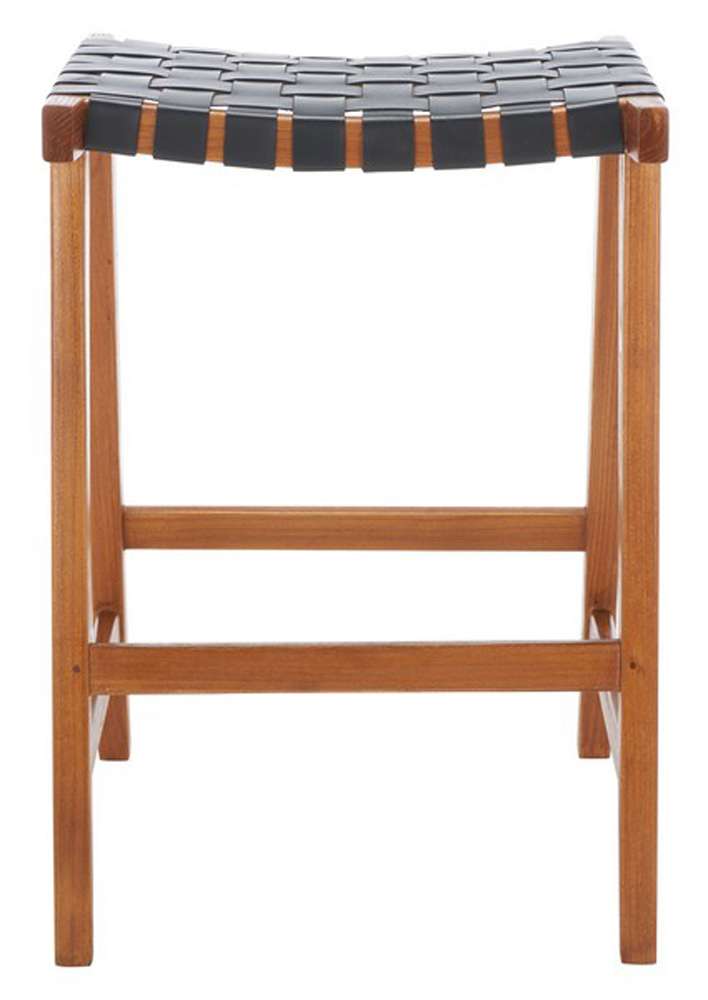 Safavieh - Abreu Rectangle Counter Stool - Black - Natural - BST1013E veiw 1