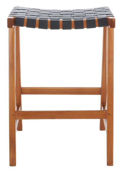 Safavieh - Abreu Rectangle Counter Stool - Black - Natural - BST1013E veiw 1