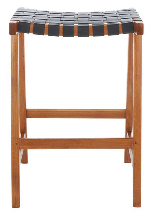 Safavieh - Abreu Rectangle Counter Stool - Black - Natural - BST1013E veiw 1