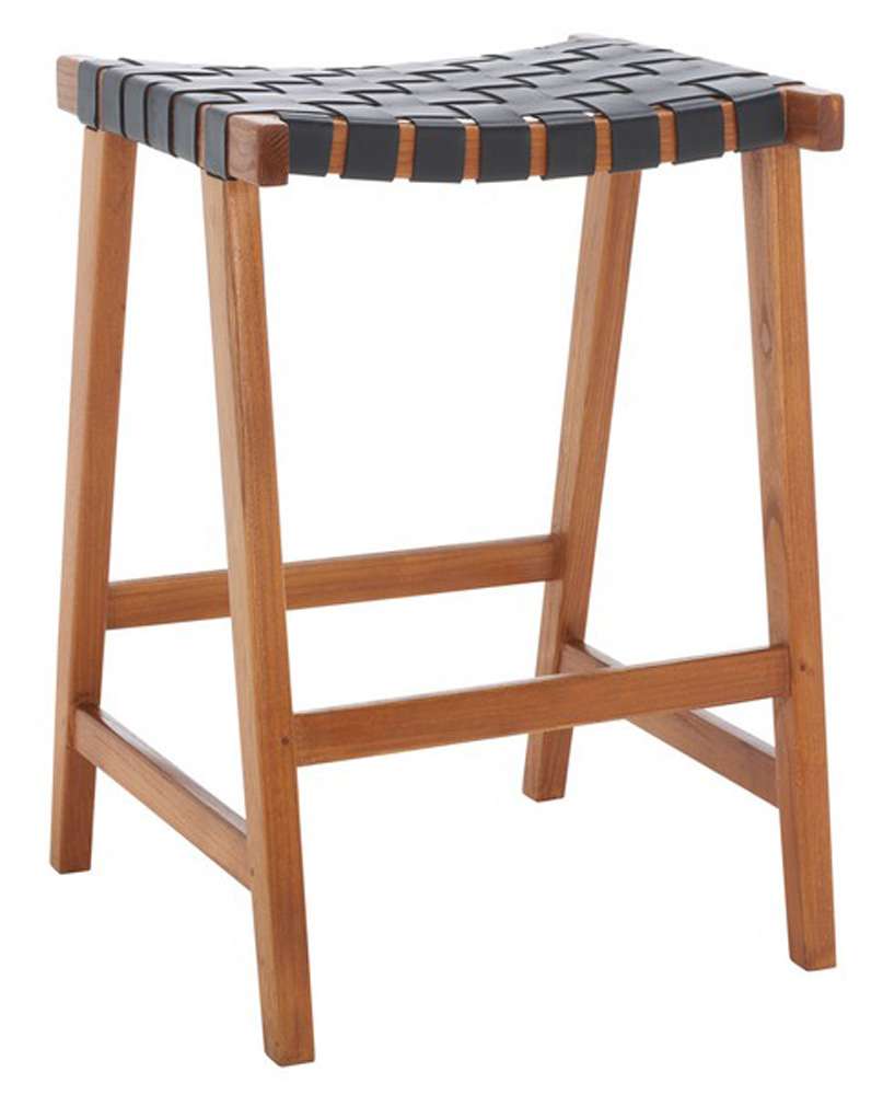 Safavieh - Abreu Rectangle Counter Stool - Black - Natural - BST1013E veiw 3