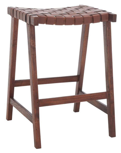Safavieh - Abreu Rectangle Counter Stool - Cognac - Walnut - BST1013H veiw 3