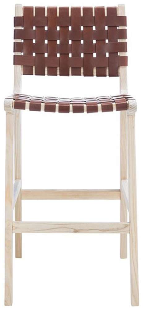 Safavieh - Adah Leather Bar Stool - Cognac - Natural - BST1014A veiw 1