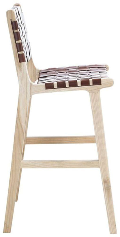 Safavieh - Adah Leather Bar Stool - Cognac - Natural - BST1014A veiw 3