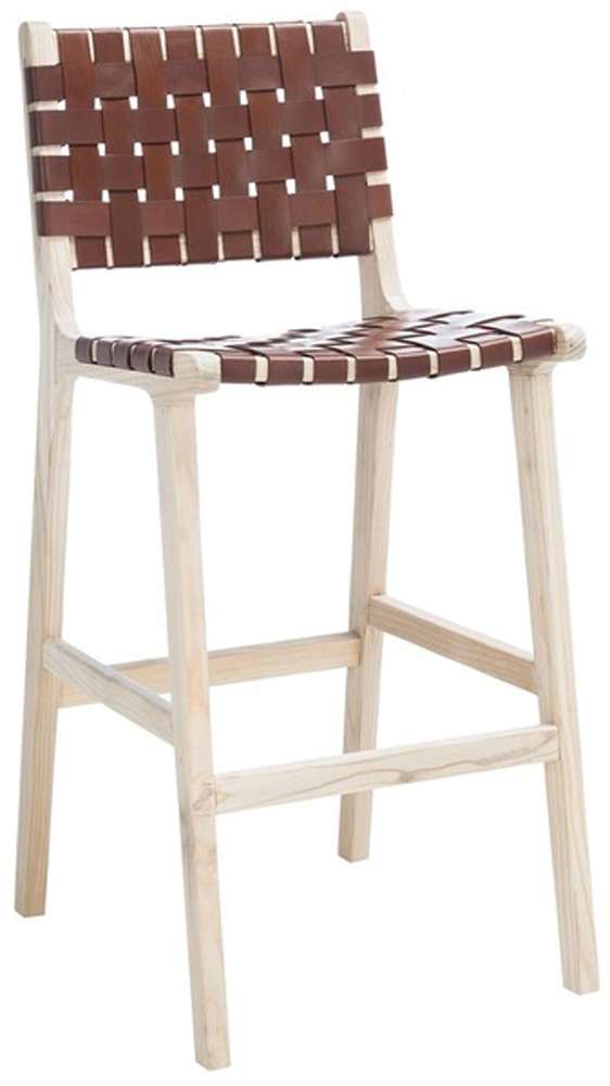 Safavieh - Adah Leather Bar Stool - Cognac - Natural - BST1014A veiw 4