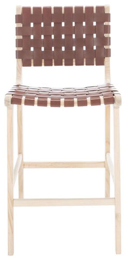 Safavieh - Adah Leather Counter Stool - Cognac - Natural - BST1015A veiw 1
