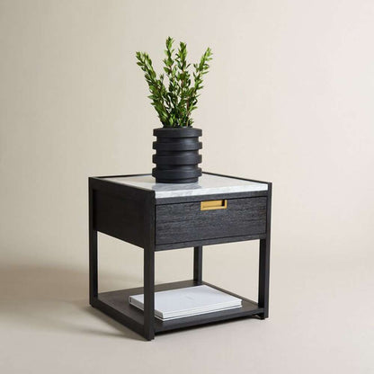 Safavieh - Adeline 1 Drawer Nightstand - Black - SFV7202B veiw 3