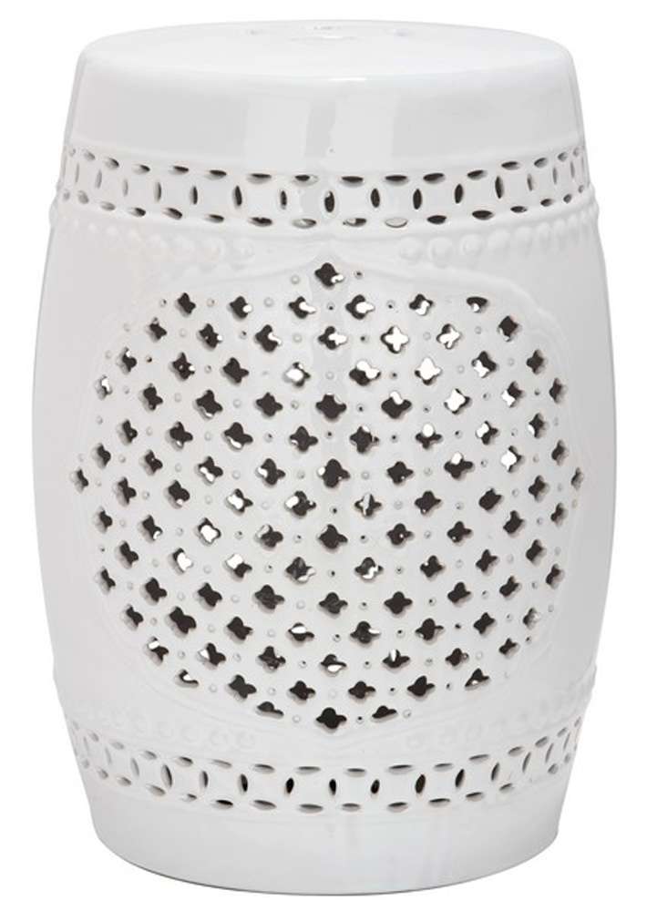 Safavieh - Adley Quatrefoil Garden Stool - White - ACS4506A veiw 1