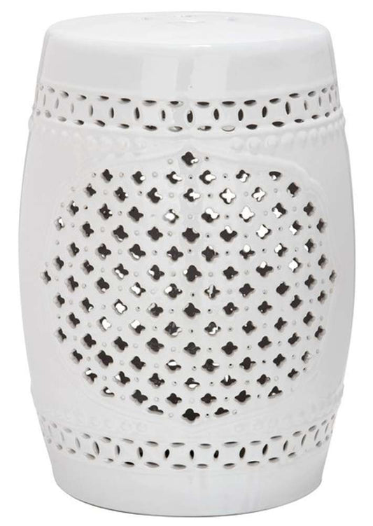 Safavieh - Adley Quatrefoil Garden Stool - White - ACS4506A veiw 1