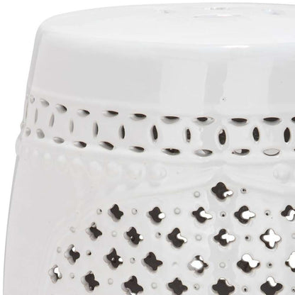 Safavieh - Adley Quatrefoil Garden Stool - White - ACS4506A veiw 2